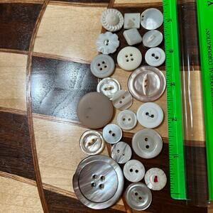 Mixed White Vintage Button Lot